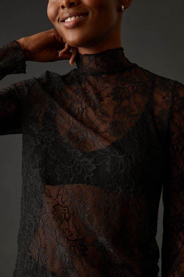 By Anthropologie Lace Layering Turtleneck
