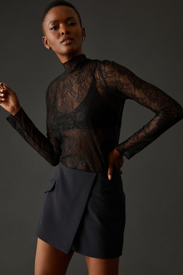 By Anthropologie Lace Layering Turtleneck #6