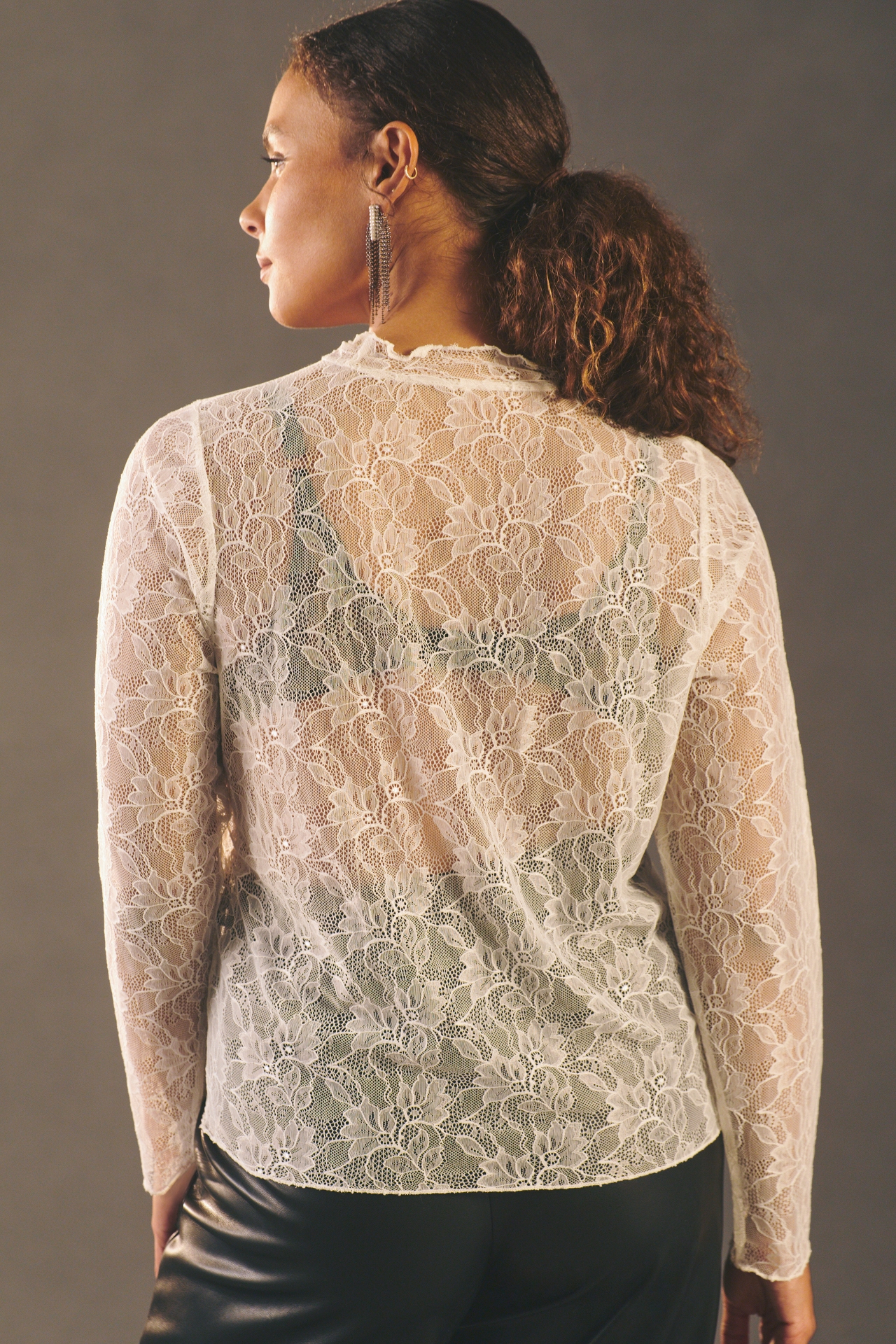 By Anthropologie Lace Layering Turtleneck