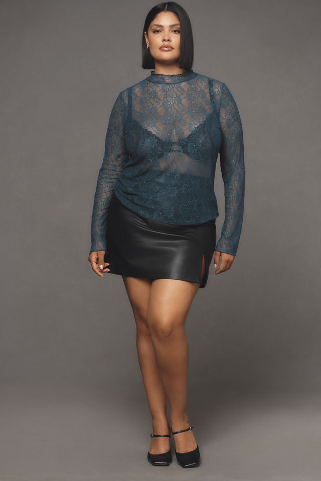 By Anthropologie Lace Layering Turtleneck #6