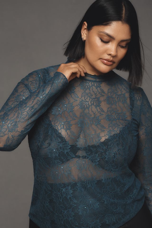 By Anthropologie Lace Layering Turtleneck #7