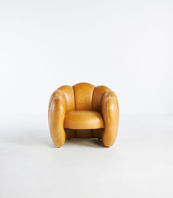 Anthropologie leather online chair