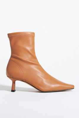 Pointed-Toe Kitten-Heel Boots
