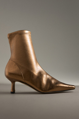 Shop Angel Alarcon Pointed-toe Kitten-heel Boots In Brown