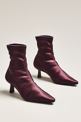 Angel Alarcon Pointed-toe Kitten-heel Boots In Burgundy
