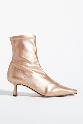 Angel Alarcon Pointed-toe Kitten-heel Boots In Metallic