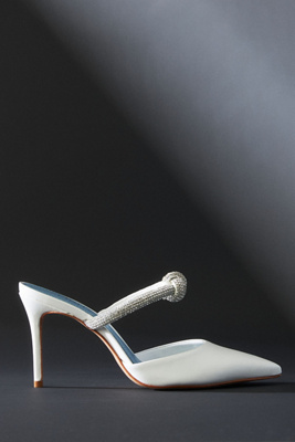 Schutz Pearl Womens Slip On Pointed Toe Pumps In White