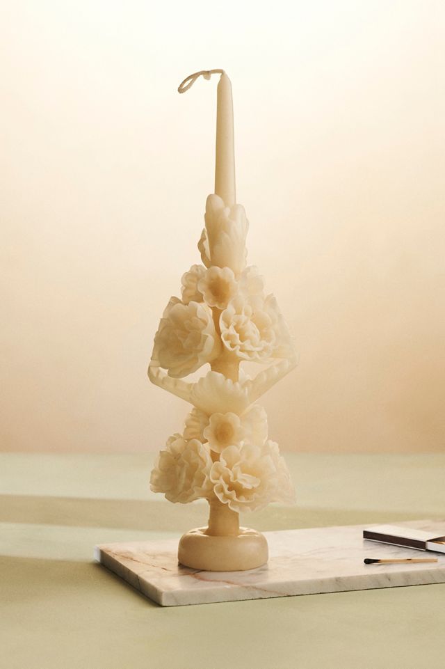 Oaxacan Floral Taper Candle, Large