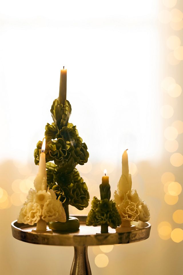 Oaxacan Floral Taper Candle, Large #4