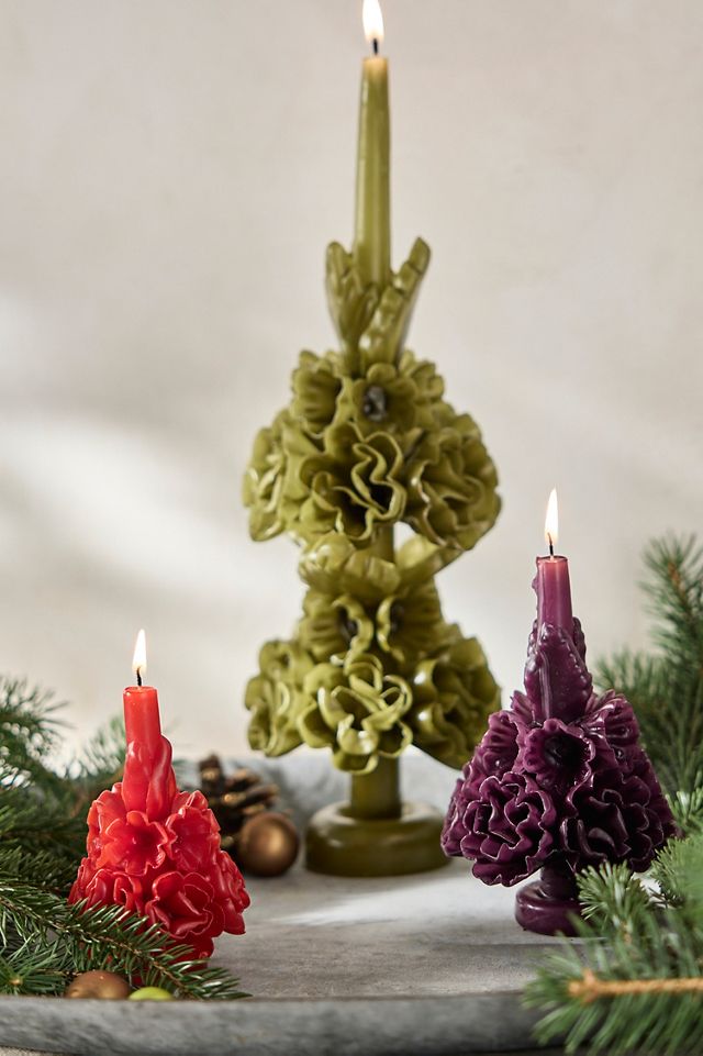 Oaxacan Floral Taper Candle, Large #2