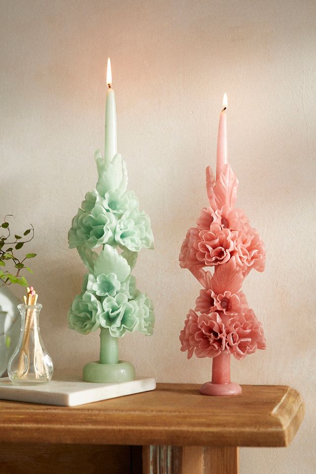 Oaxacan Floral Taper Candle, Large #1