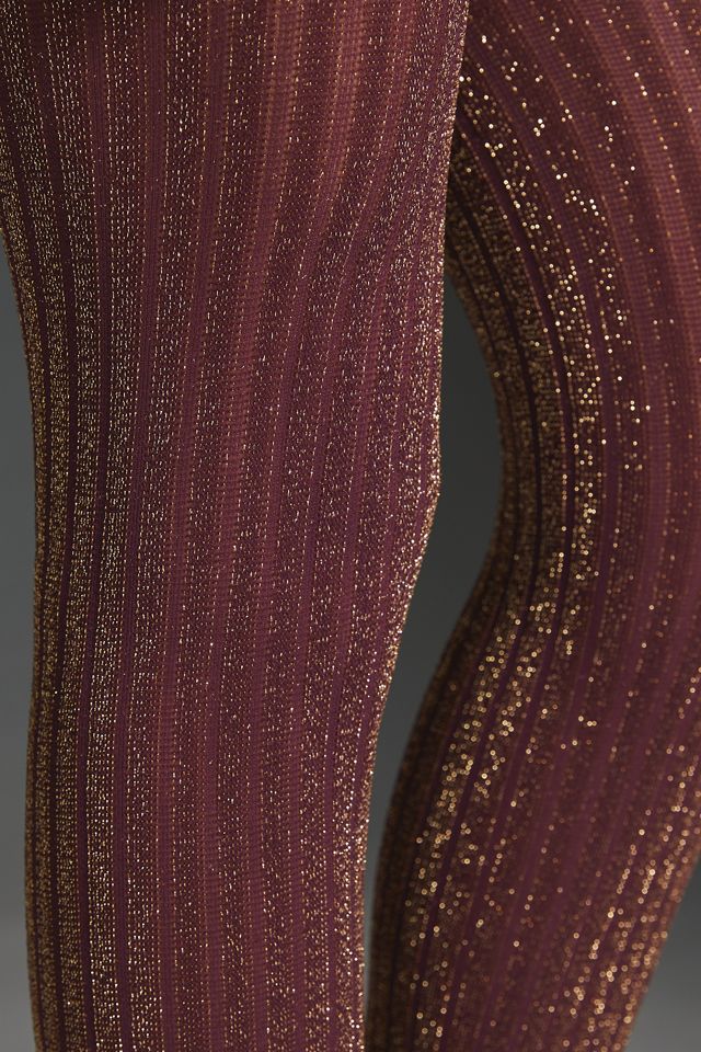 Ribbed Lurex Tights | Anthropologie