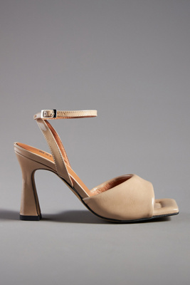 Angel Alarcon Puffy Ankle-strap Heels In Beige