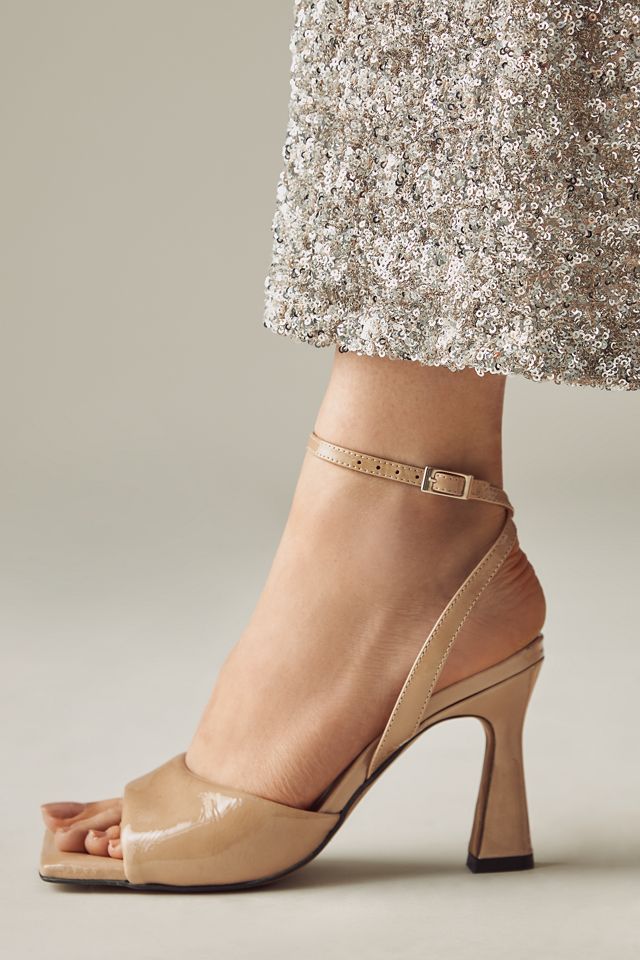 Maeve Puffy Ankle-Strap Heels