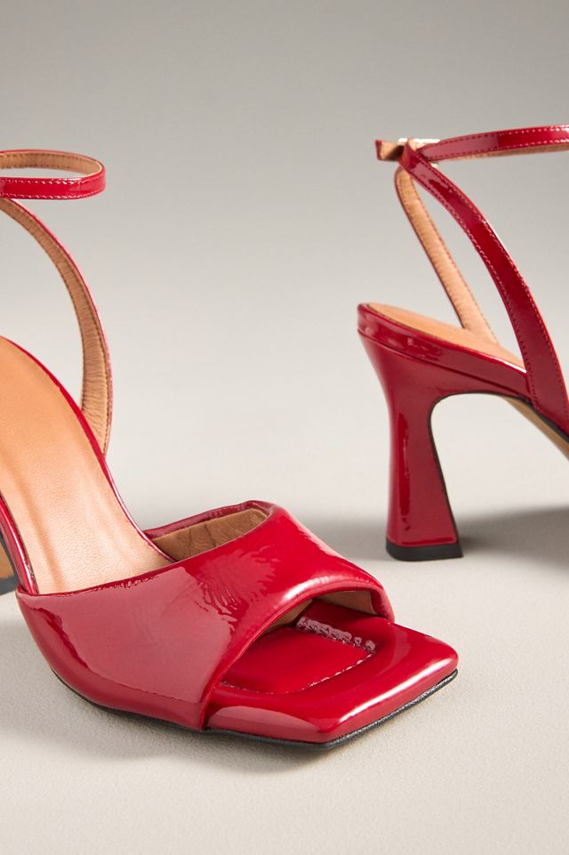 Maeve Puffy Square-Toe Ankle-Strap Heels #2
