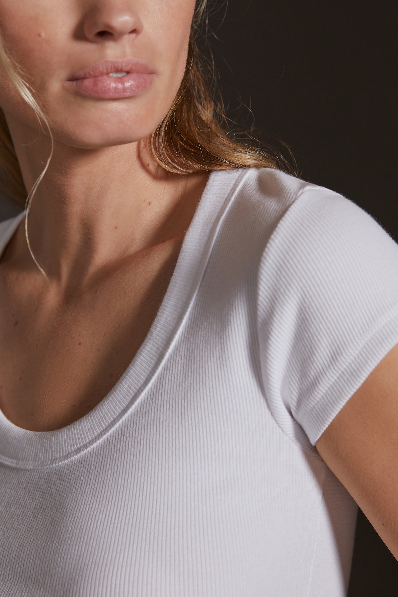Pilcro Slim Scoop-Neck Tee