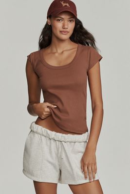 Pilcro Slim Scoop-Neck Tee