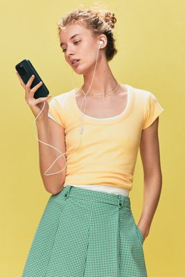 By Anthropologie Drawstring Buttondown Top