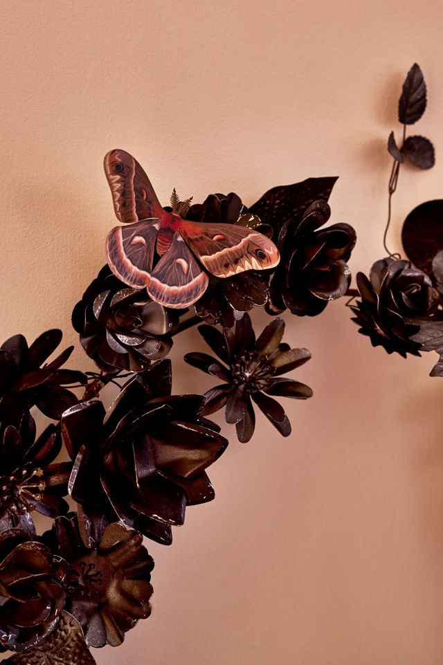 Midnight Floral Iron Wreath #3