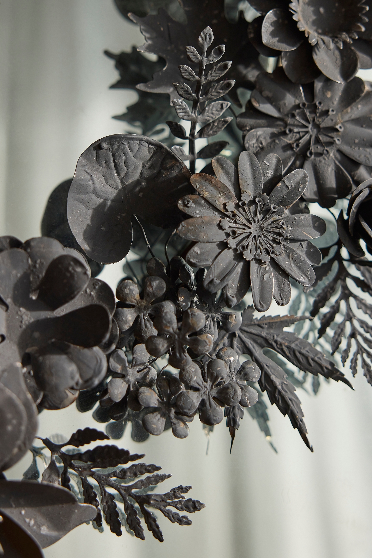 Midnight Floral Iron Wreath