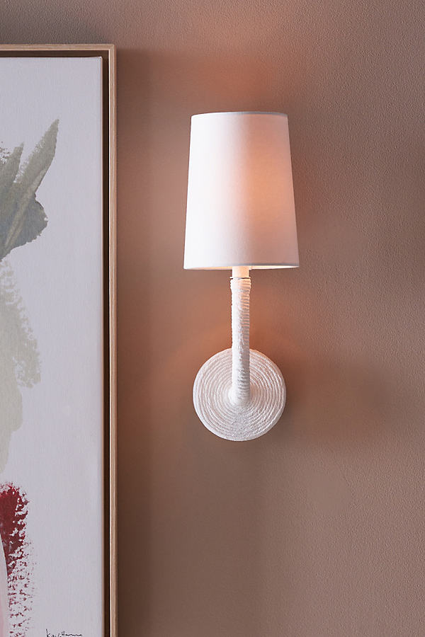 Anthropologie Woven Jute Sconce In White