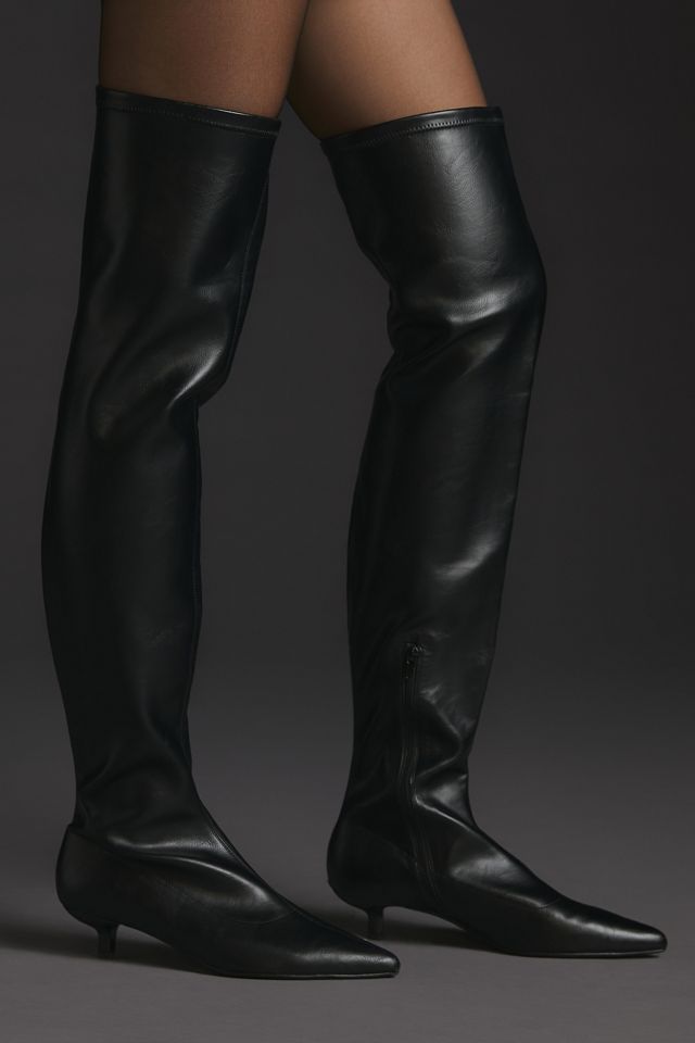 Silent D Over-The-Knee Kitten-Heel Boots #2