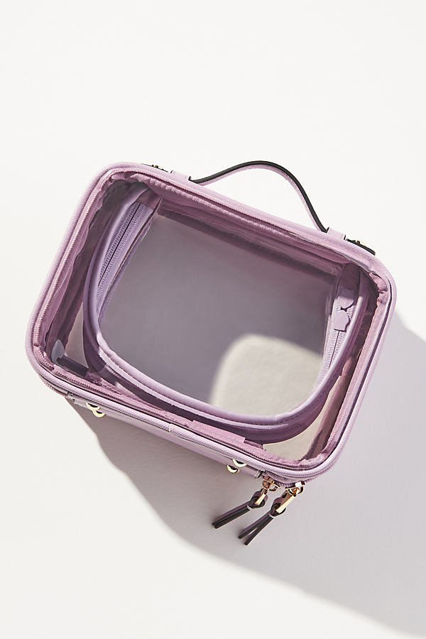 Calpak Mini Clear Cosmetics Case In Purple