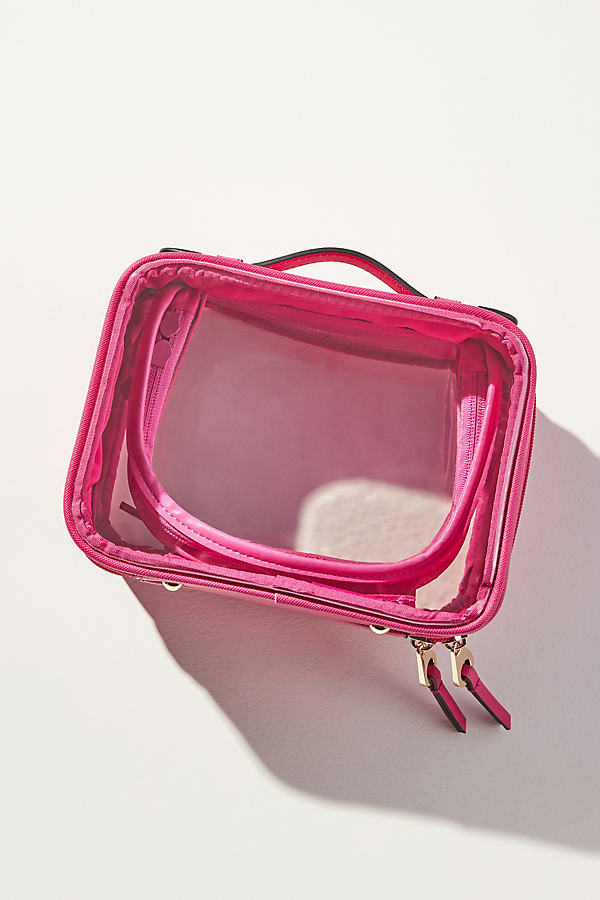 Calpak Mini Clear Cosmetics Case In Pink