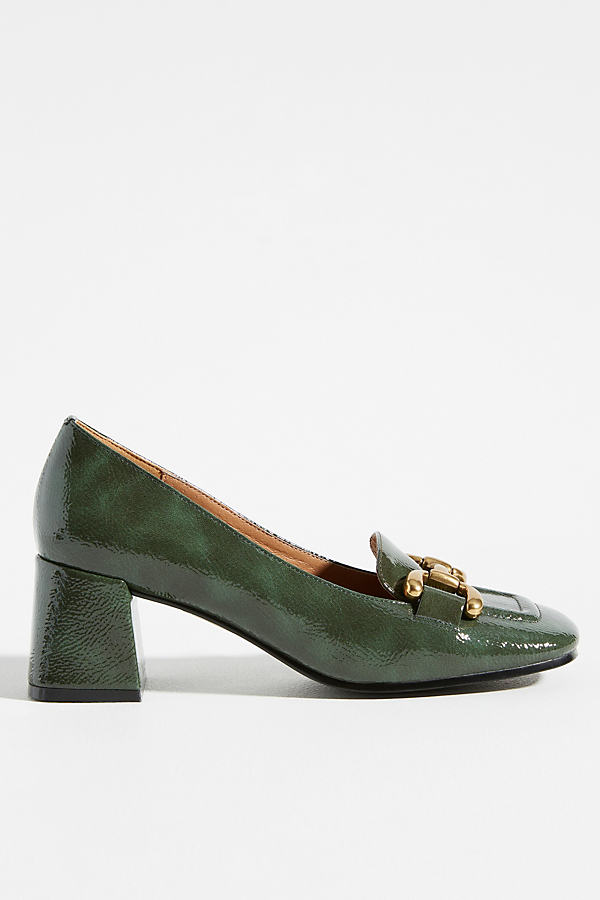 Bibi Lou Valencia Patent Leather Heels In Green