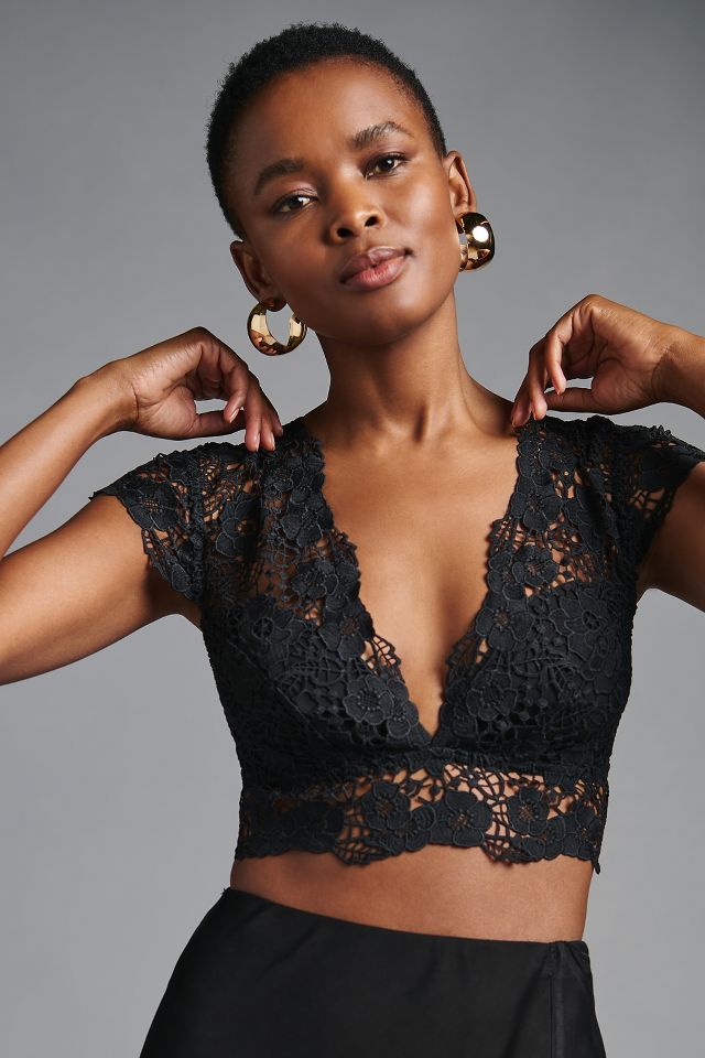 The Alandra Cap-Sleeve Lace Bralette