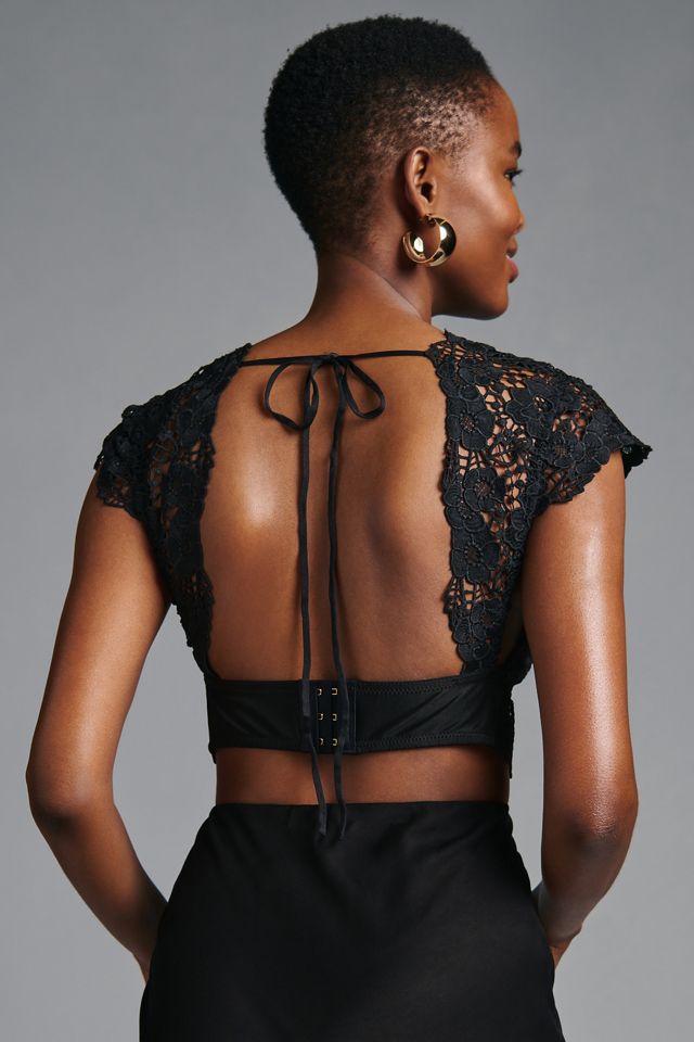 The Alandra Cap-Sleeve Lace Bralette | Anthropologie