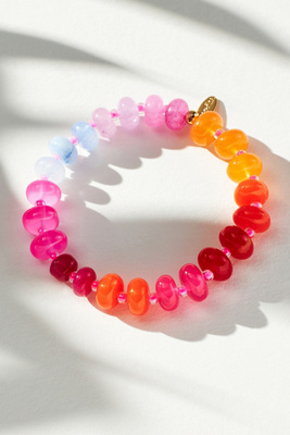 Multi-Colour Semi-Precious Beaded Stretch Bracelet en , chez - Anthropologie - Modalova