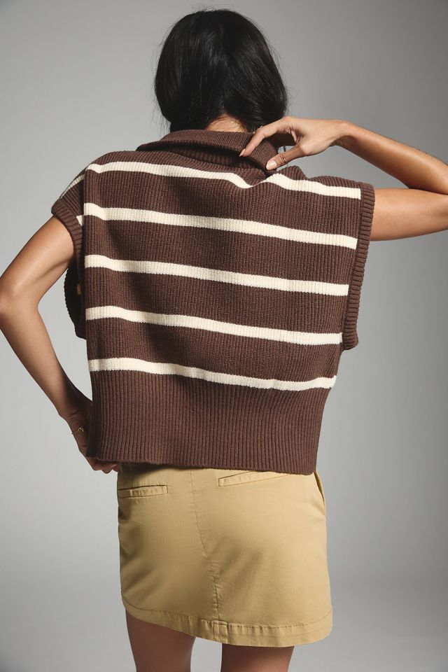 Striped Quarter-Zip Vest #1