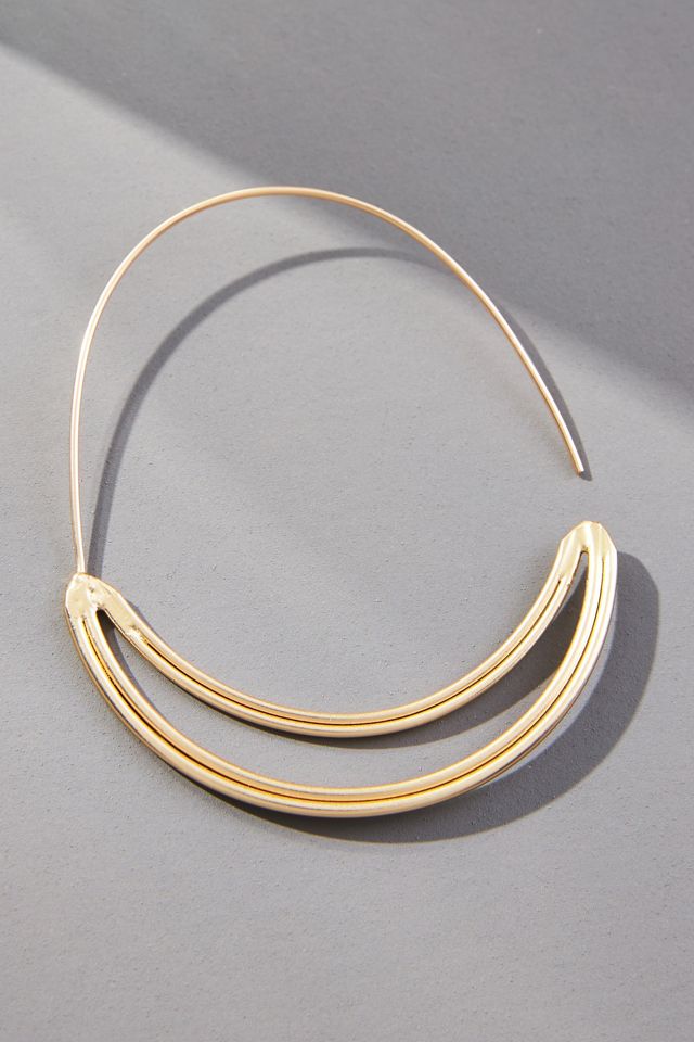 Oblong Crescent Hoop Earrings #1