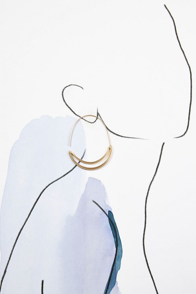 Oblong Crescent Hoop Earrings #2