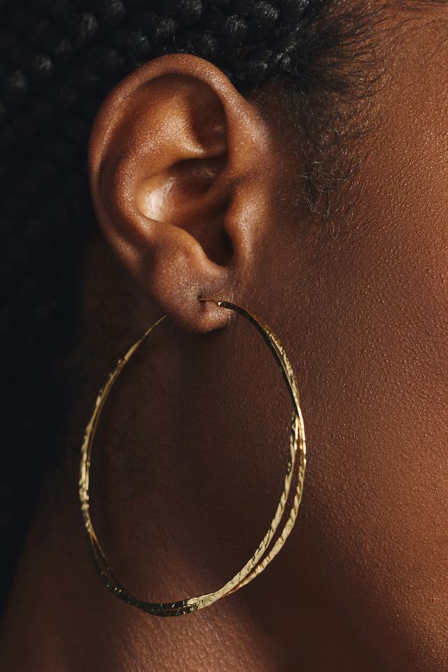 Anthropologie gold sale hoop earrings