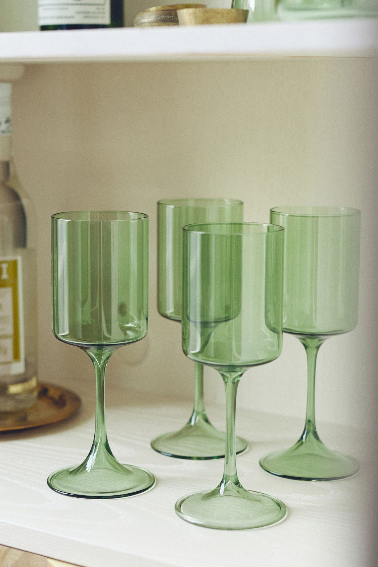 Morgan Wine Glasses, Set of 4 - Sage, Standard, Set Of 4