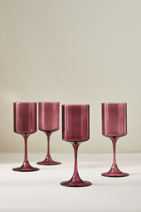 Anthropologie Morgan Wine Glasses, Set Of 4 By  In Purple Size S/4 Red Wine