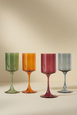 Anthropologie Morgan Wine Glasses, Set Of 4 By  In Assorted Size S/4 Red Wine