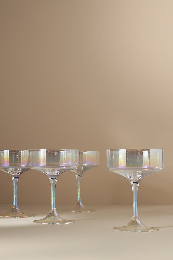 Morgan Iridescent Coupe Glasses, Set of 4