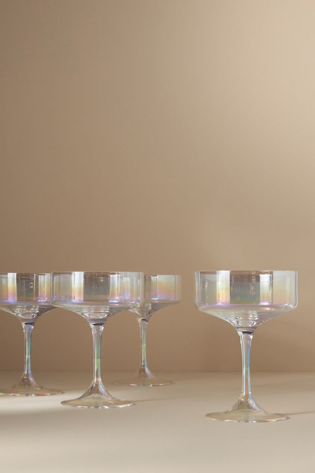 Colored Coupe Cocktail Glasses Set of 4 Lav