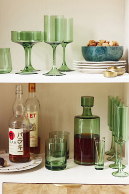 Green Morgan Flutes, Set of 4