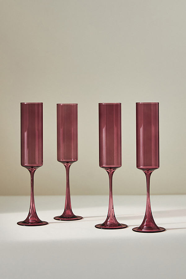 Anthropologie Morgan Flutes, Set Of 4 By  In Purple Size S/4 Flute