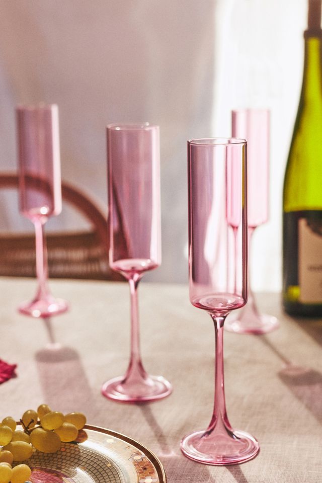 Buy Pink Set of 2 Heart Champagne Flutes Set of 2 Flute Glasses from Next  USA