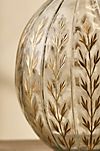 Etched Leaf Glass Vase #4