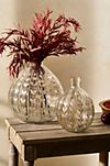 Etched Leaf Glass Vase