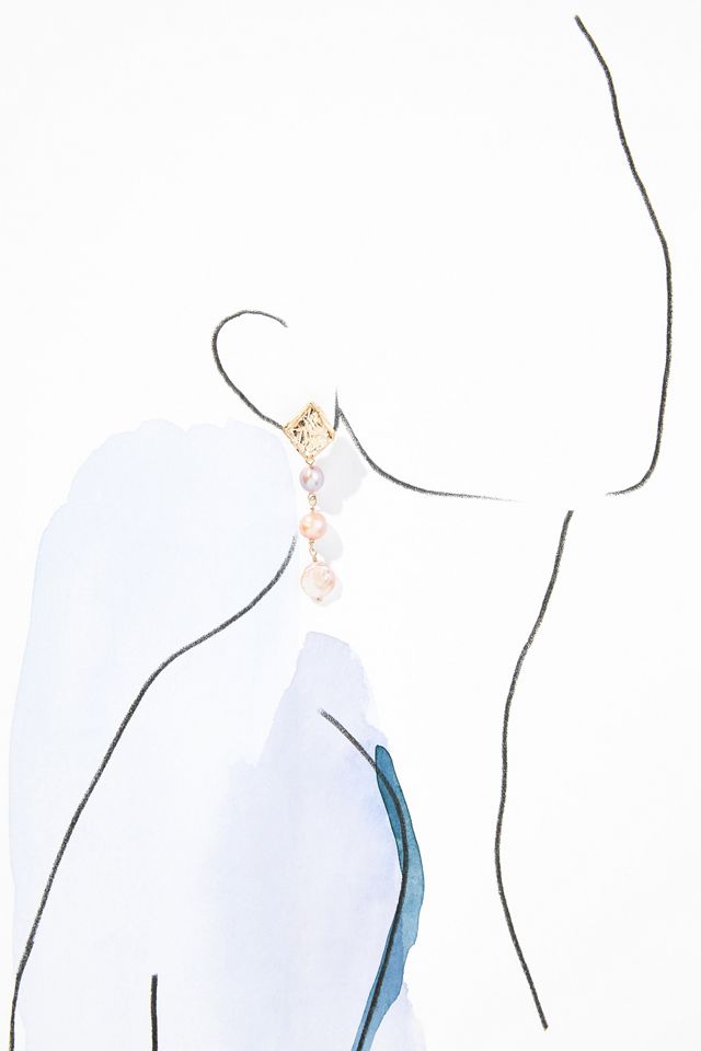 Pearl Chain Drop Earrings #2
