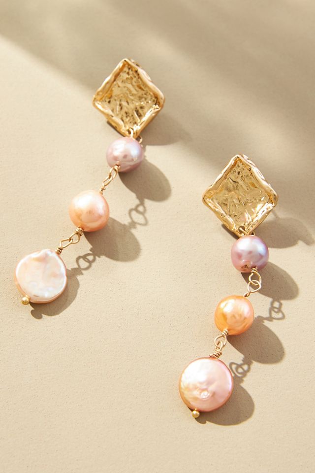 Pearl Chain Drop Earrings