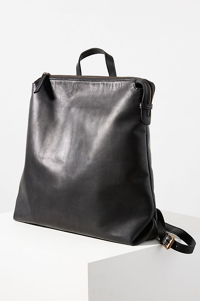 Leather Top-Zip Backpack | Anthropologie