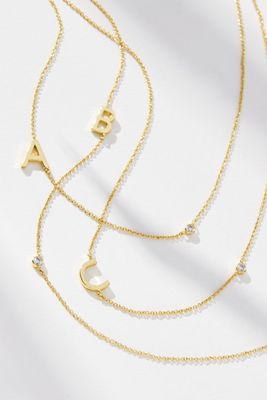 [Anthropologie] Uncommon James モノグラムチェーンネックレス Uncommon James 14K Gold Thin Linked Up Necklace | Anthropologie